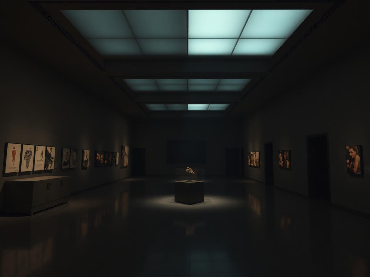 Softly lit gallery interior prepared for an immersive 3D capture